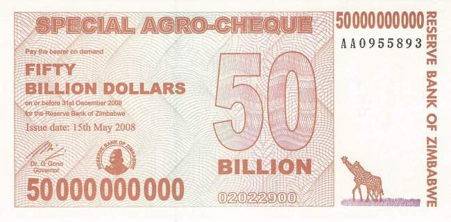 50 Billion Dollars Zimbabwe p.63 2008